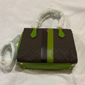 Michael Kors Green and Brown Purse